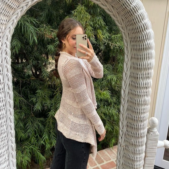 INC International concepts pink cream sequin cardigan sz s - Picture 4 of 5